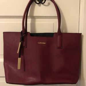 Brand New Leather Calvin Klein Maroon shoulder bag